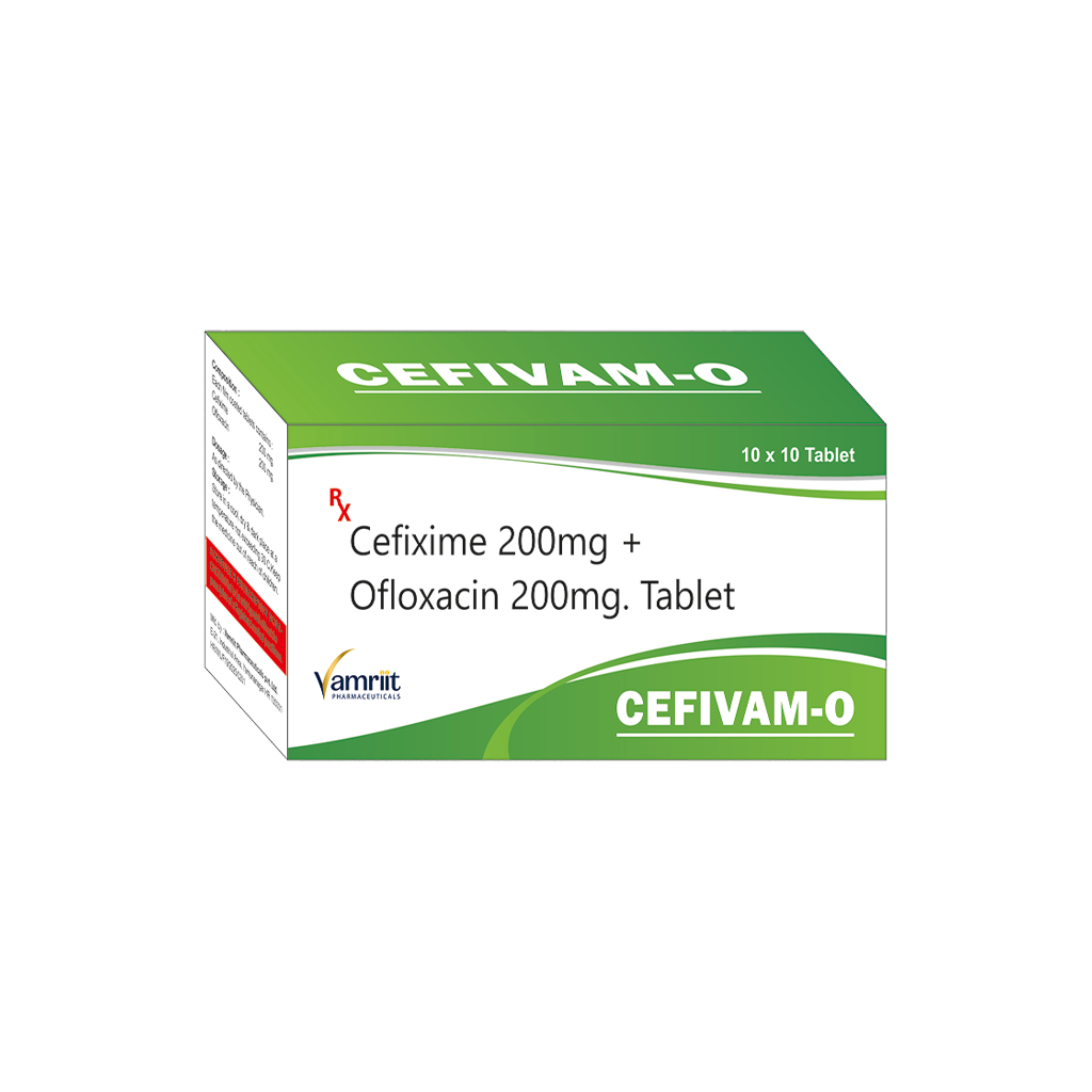 Cefivam O Cefixime 200 mg + Ofloxacin 200 mg Tablet by Vamriit Pharmaceuticals | PCD Pharma Franchise & Third Party Manufacturing