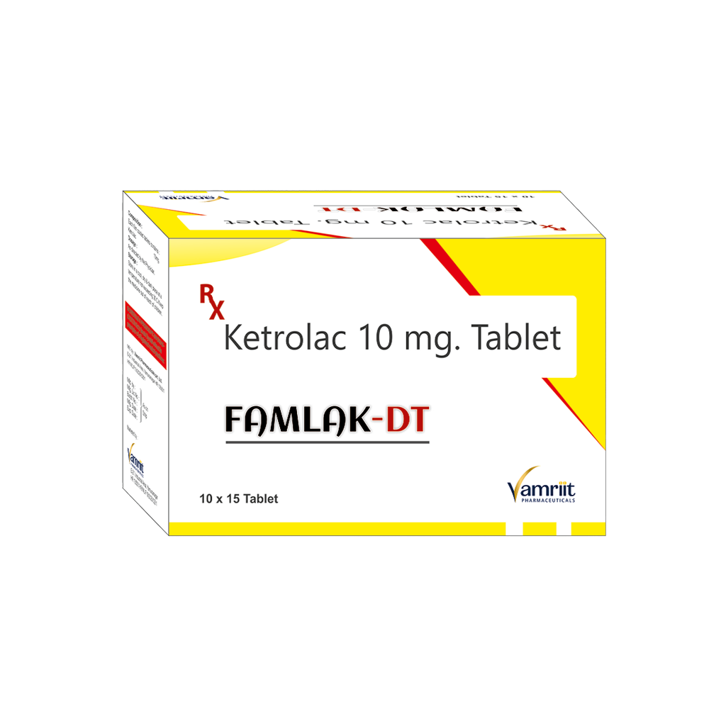Famlak DT Ketorolac 10 mg by Vamriit Pharmaceuticals | PCD Pharma Franchise & Third Party Manufacturing
