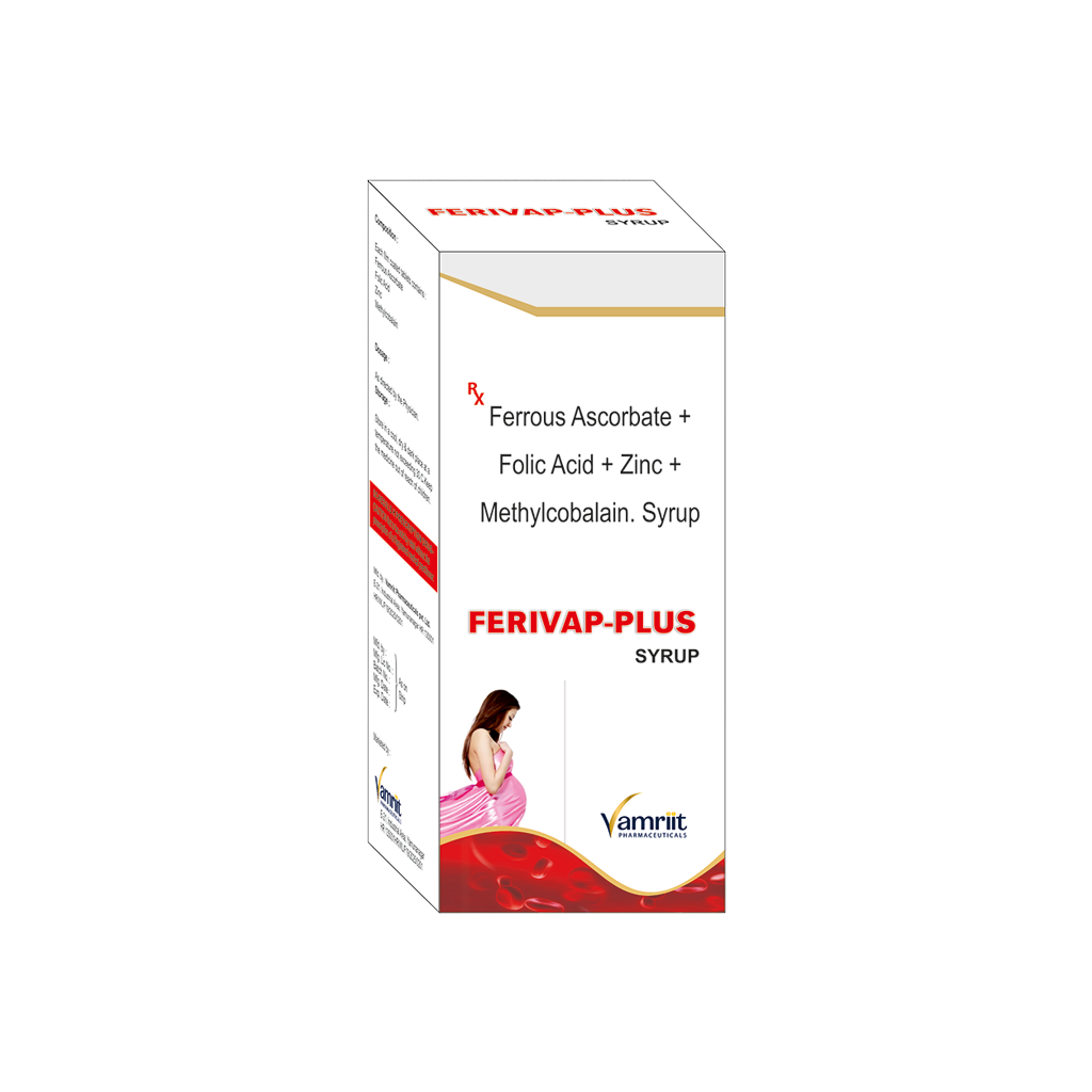 Ferivap Plus Ferrous Ascorbate + Folic Acid + Zinc + Methylcobalamin Syrup by Vamriit Pharmaceuticals | PCD Pharma Franchise & Third Party Manufacturing
