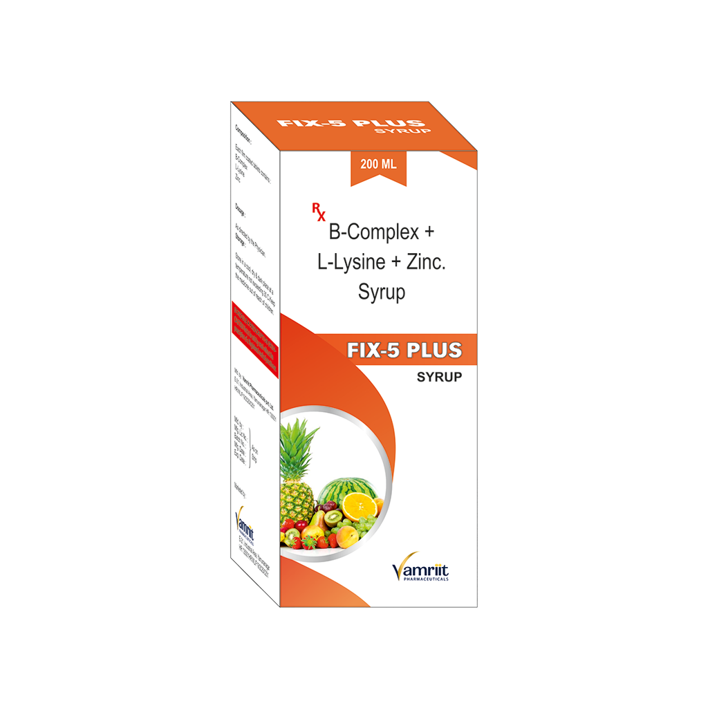 Fix 5 Plus B Complex + L Lysine + Zinc Syrup by Vamriit Pharmaceuticals | PCD Pharma Franchise & Third Party Manufacturing