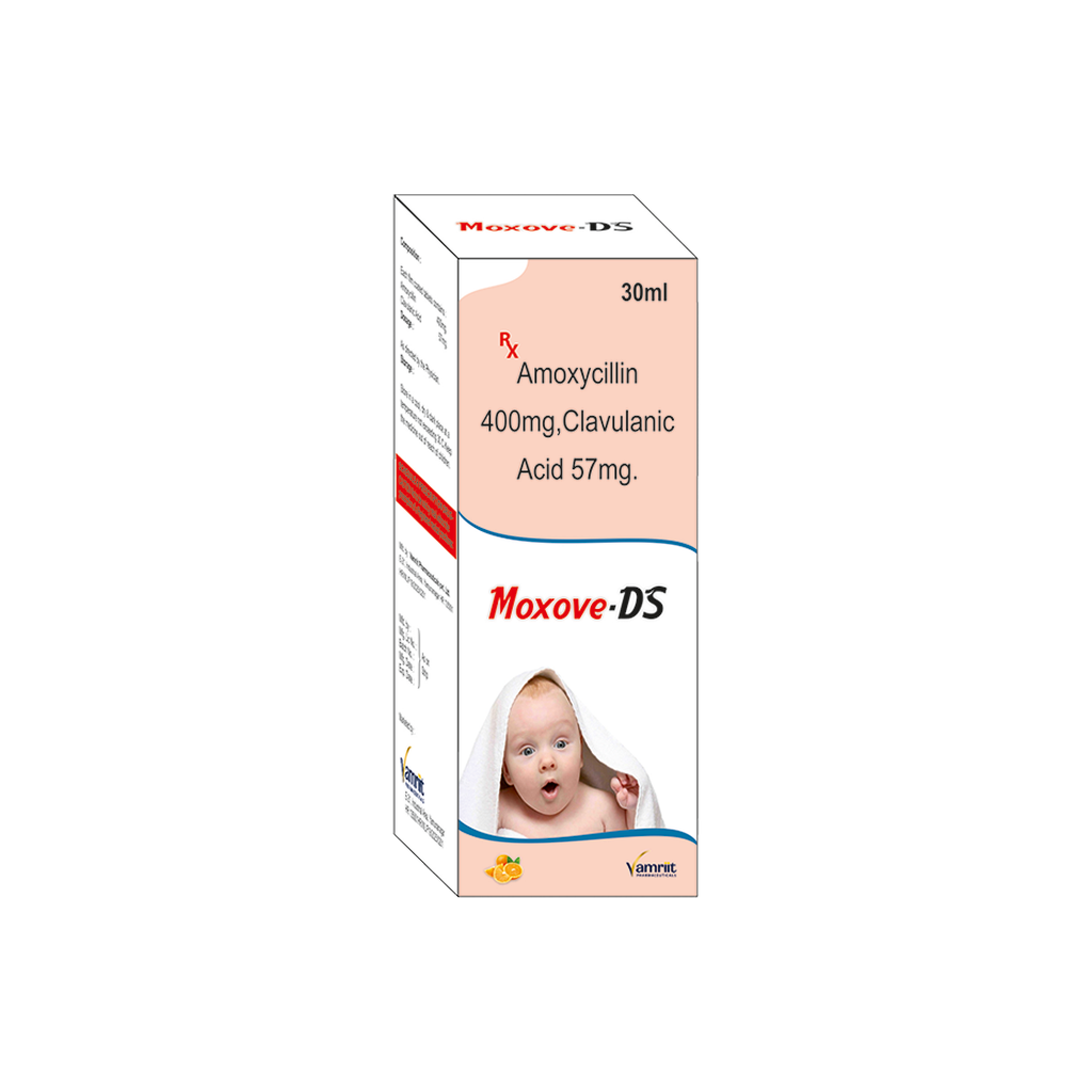 Moxove DS Amoxycillin 400 mg + Clavulanic Acid 57 mg by Vamriit Pharmaceuticals | PCD Pharma Franchise & Third Party Manufacturing
