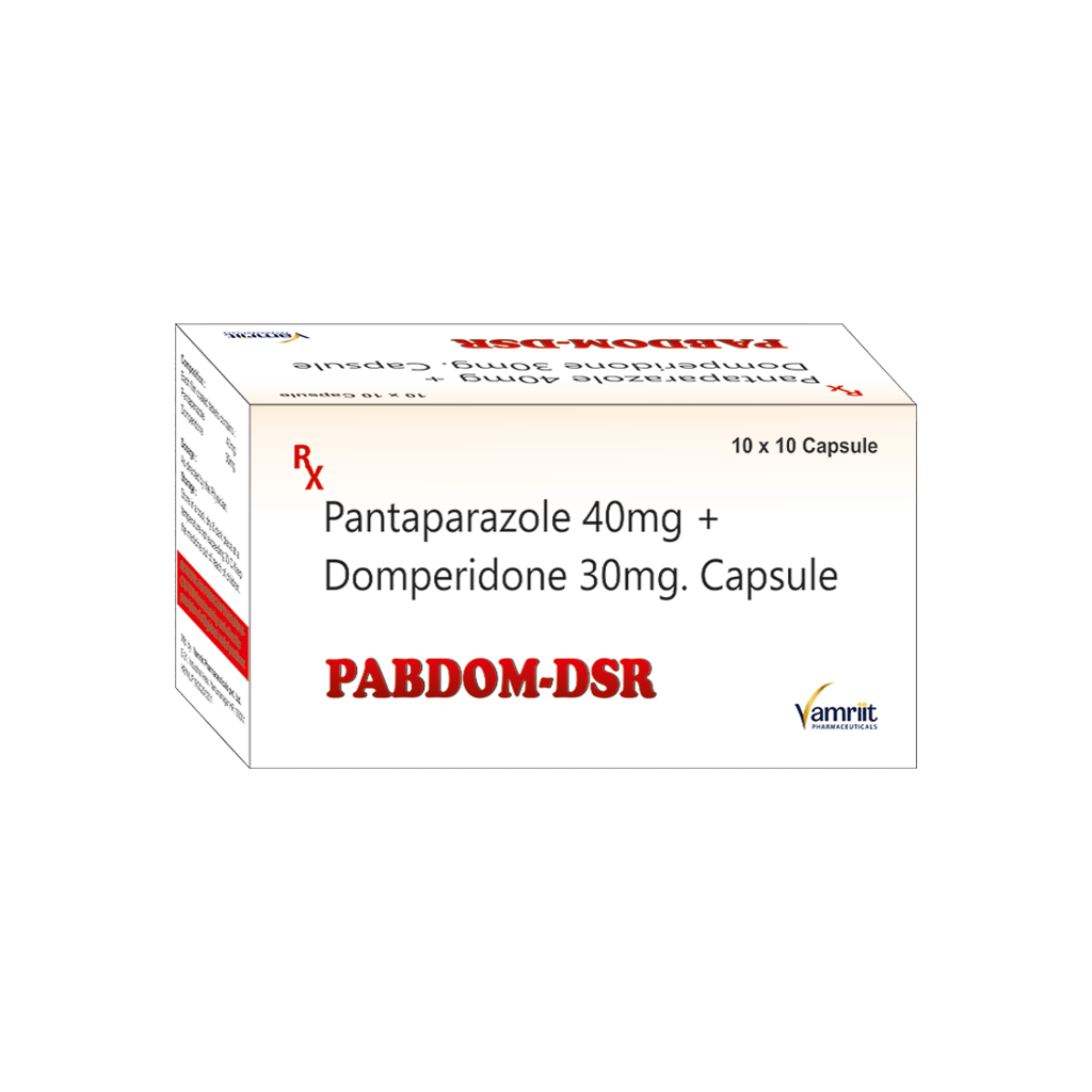 Pabdom Dsr Pantaparazole 40 Mg + Domperidone 30 Mg  by Vamriit Pharmaceuticals | PCD Pharma Franchise & Third Party Manufacturing