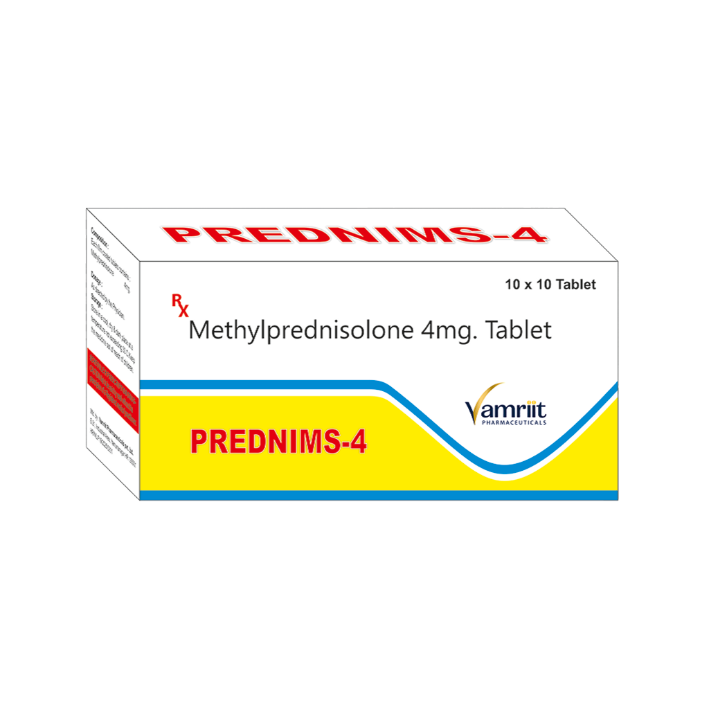 Prednims 4 Methylprednisolone 4mg  by Vamriit Pharmaceuticals | PCD Pharma Franchise & Third Party Manufacturing
