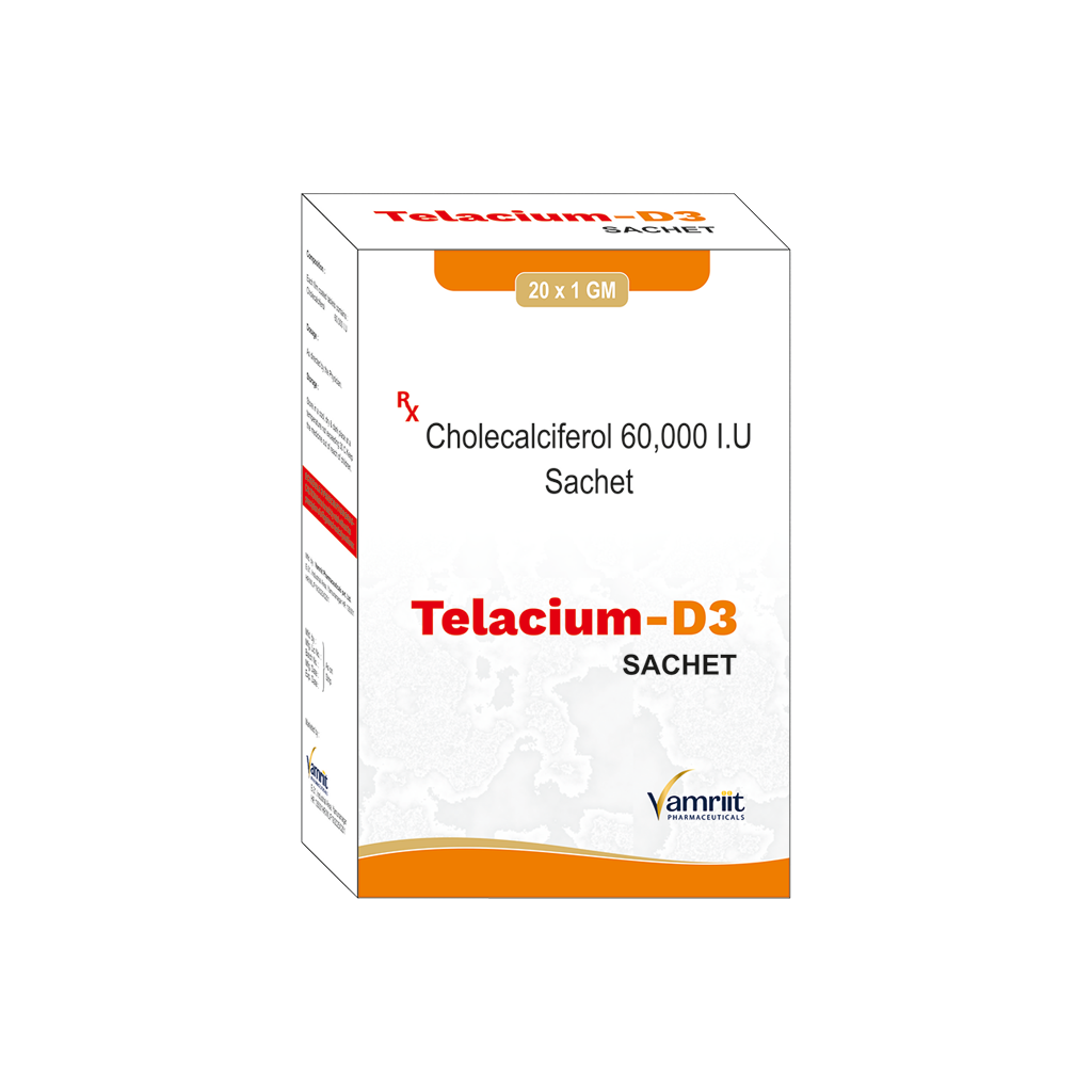 Telacium D3 Cholecalciferol 60,000 IU by Vamriit Pharmaceuticals | PCD Pharma Franchise & Third Party Manufacturing