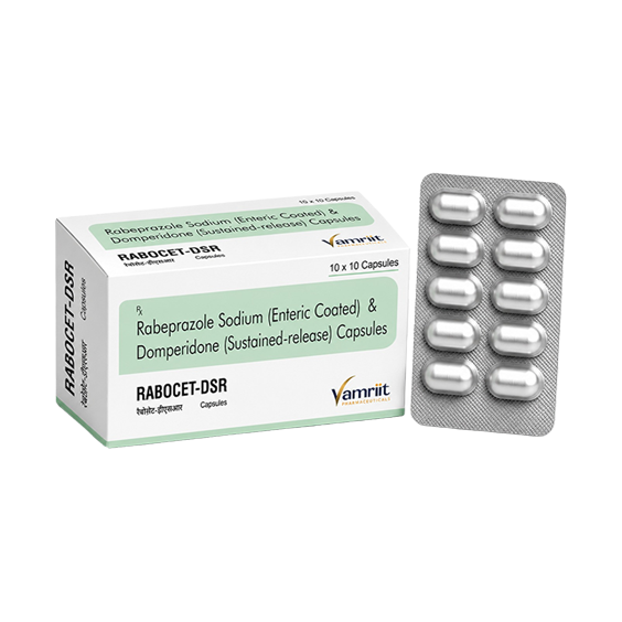 RABOCET DSR Rabeprazole 20 mg + Domperidone 30mg Capsule by Vamriit Pharmaceuticals | PCD Pharma Franchise & Third Party Manufacturing